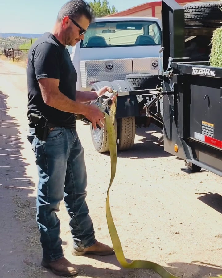 StrapEaze Helps Ranchers Secure Thier Load on Tractor Trailers and Truck Beds